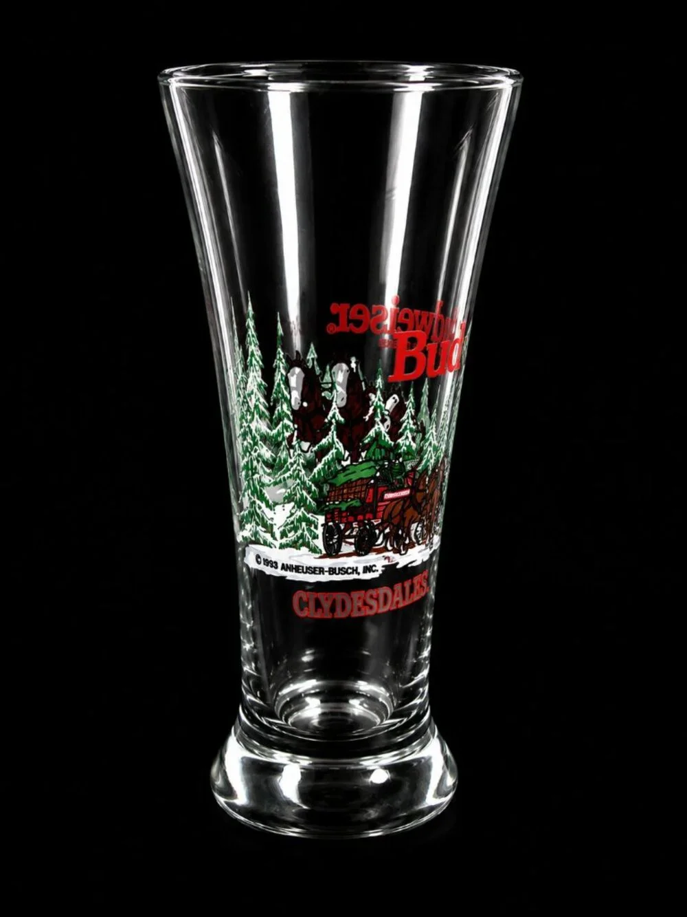 1988 Budweiser Clydesdales Beer Glasses Set of 5 Vintage Barware